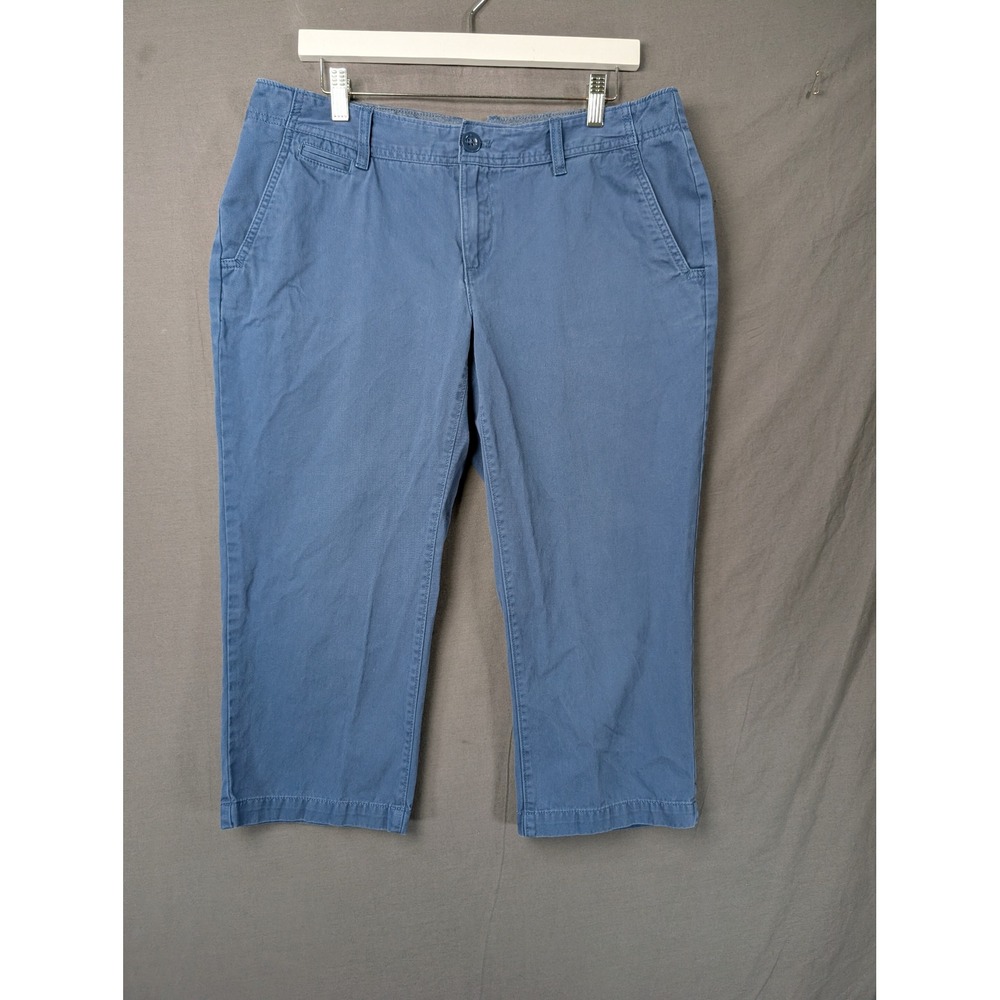American Eagle Outfitters Women Blue Favorite Crop‎ Chino Pants 14